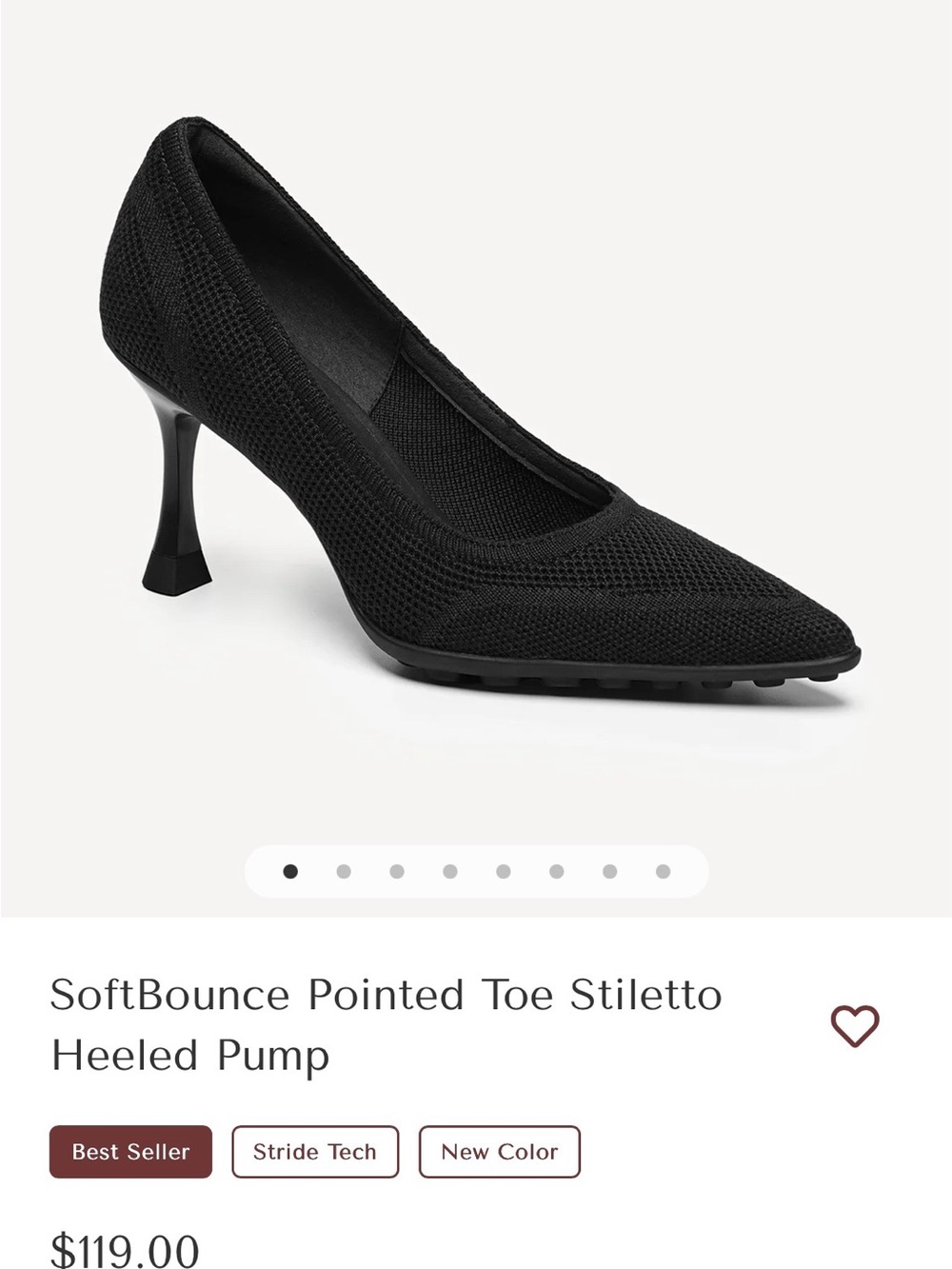 NWT Cosy Island Pointed-Toe Knit Stiletto Pump - Black